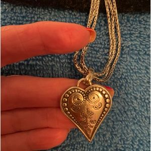 Brighton Silver Heart Double Chain Necklace!
